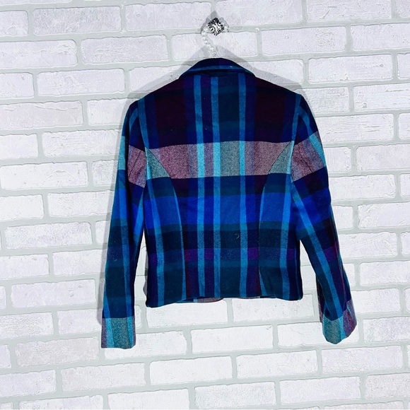 Vintage 1980’s Sweet Apple Plaid Blazer in Jewel Tones Size 7/8 Made in USA - Picture 5 of 11